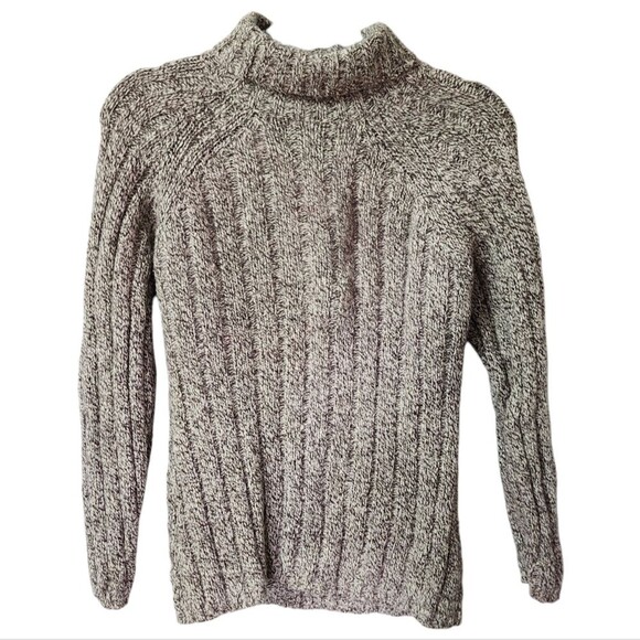 Express World Brand Tan Cable Knit Mock Turtleneck Sweater Sz. S - Picture 2 of 6